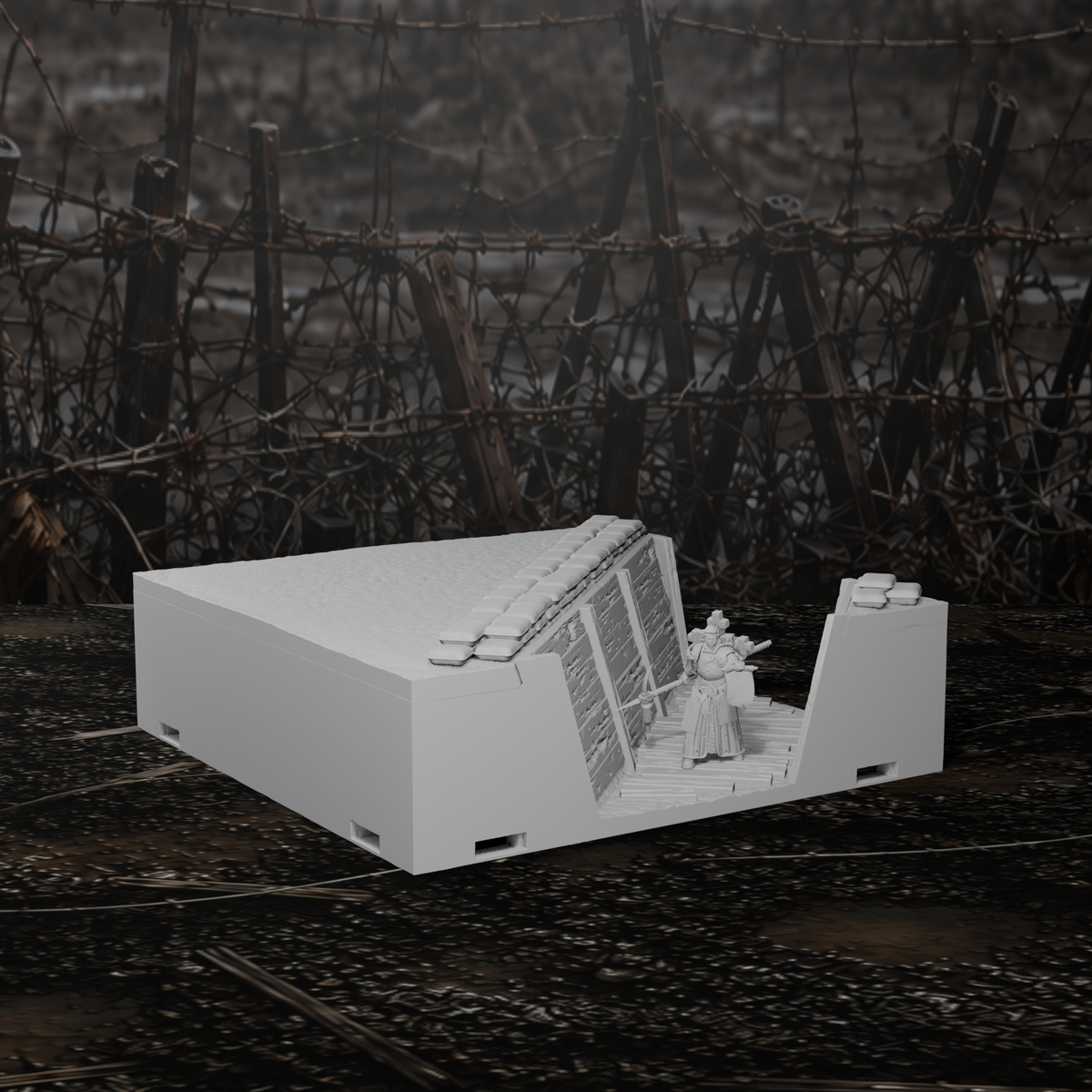 Grabenmodul Ecke 45° – Tabletop-Modell von Trench Merchant, Ansicht 2