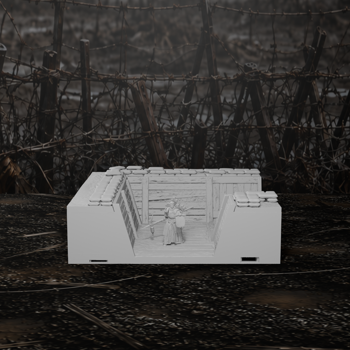 Grabenmodul Ecke 90° I – Tabletop-Modell von Trench Merchant, Ansicht 2