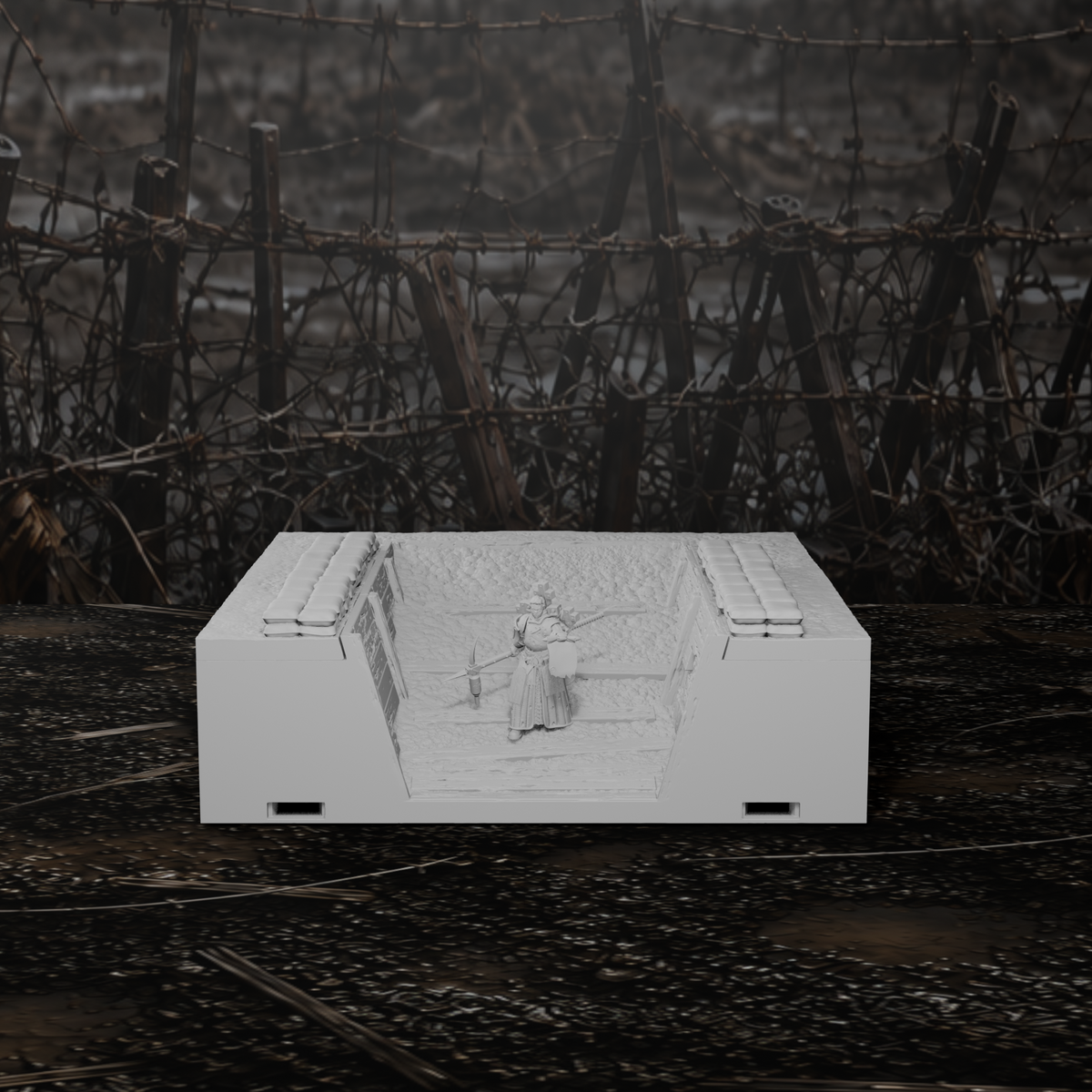 Grabenmodul Endstück mit Rampe I – Tabletop-Modell von Trench Merchant, Ansicht 2