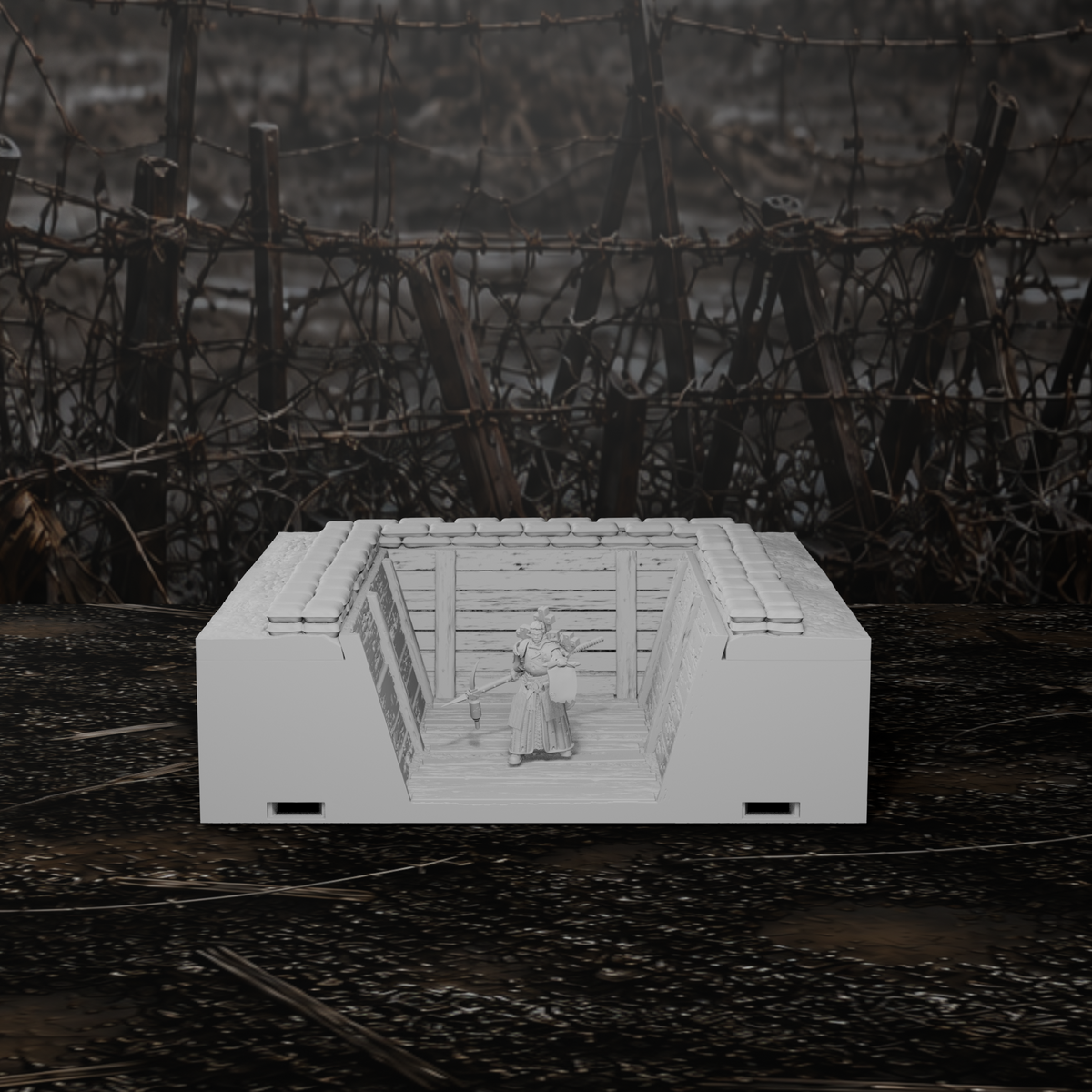 Grabenmodul Endstück U-Förmig I – Tabletop-Modell von Trench Merchant, Ansicht 2