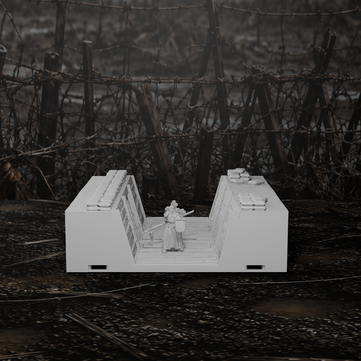 Grabenmodul Laufgraben mit Fuchsbau – Tabletop-Modell von Trench Merchant, Ansicht 2