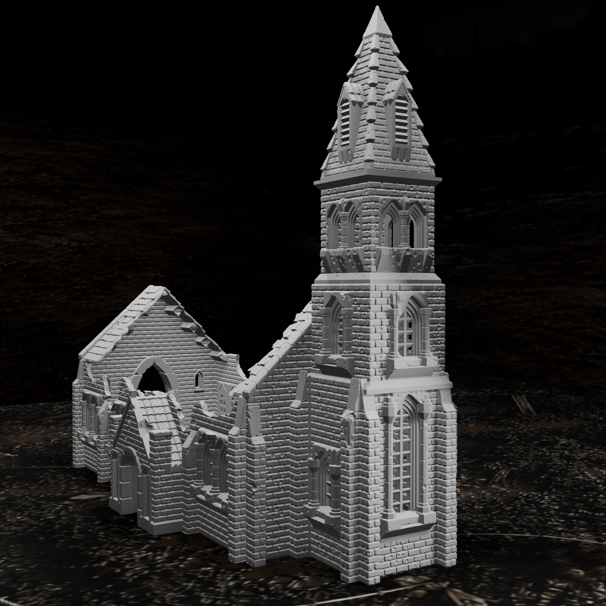 Große Kirchenruine – Tabletop-Modell von Trench Merchant, Ansicht 2