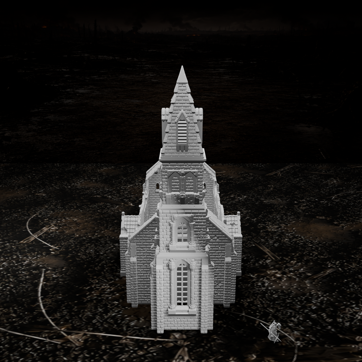 Große Kirchenruine – Tabletop-Modell von Trench Merchant, Ansicht 3