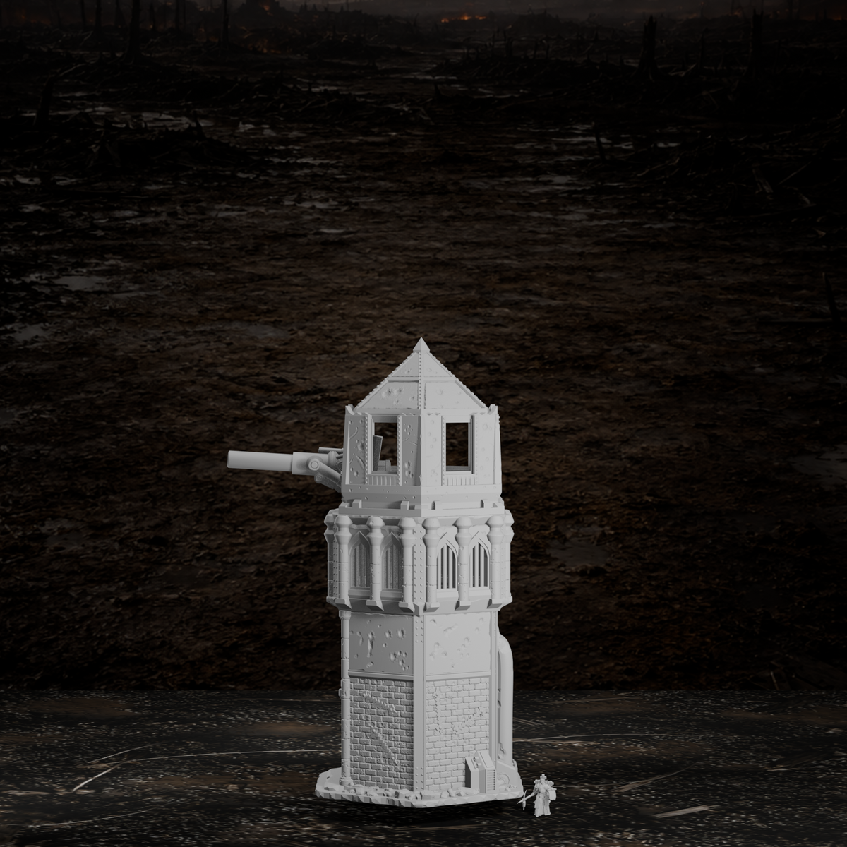 Kanonenturm – Tabletop-Modell von Trench Merchant, Ansicht 2