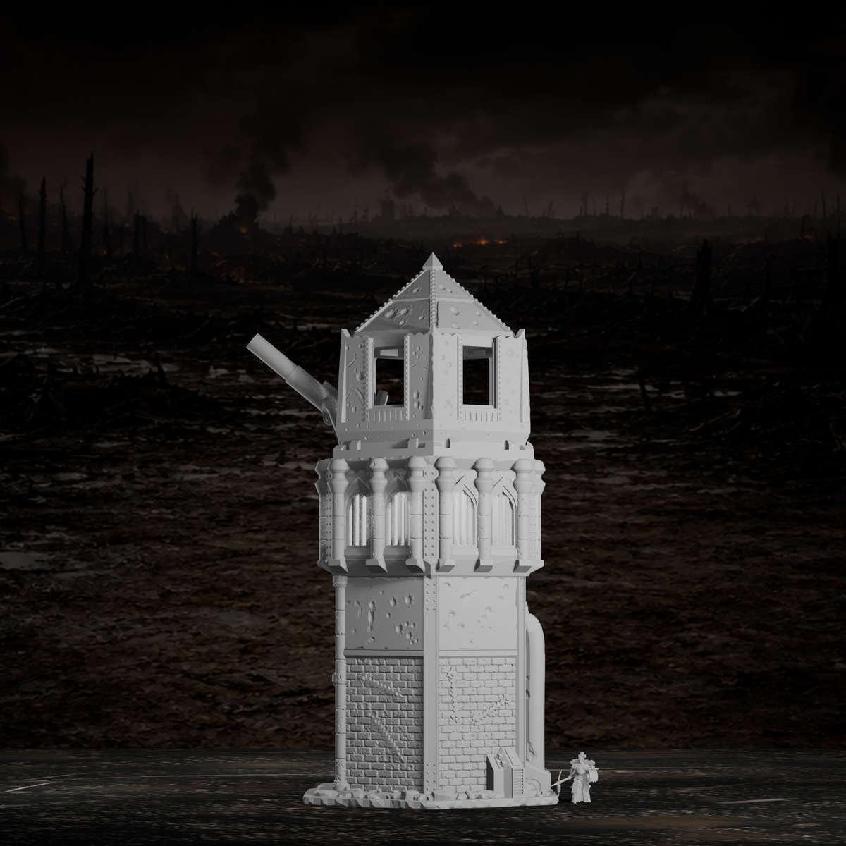 Kanonenturm – Tabletop-Modell von Trench Merchant, Ansicht 1