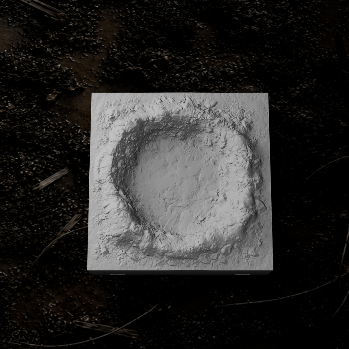 Geländemodul großer Krater – Tabletop-Modell von Trench Merchant, Ansicht 1