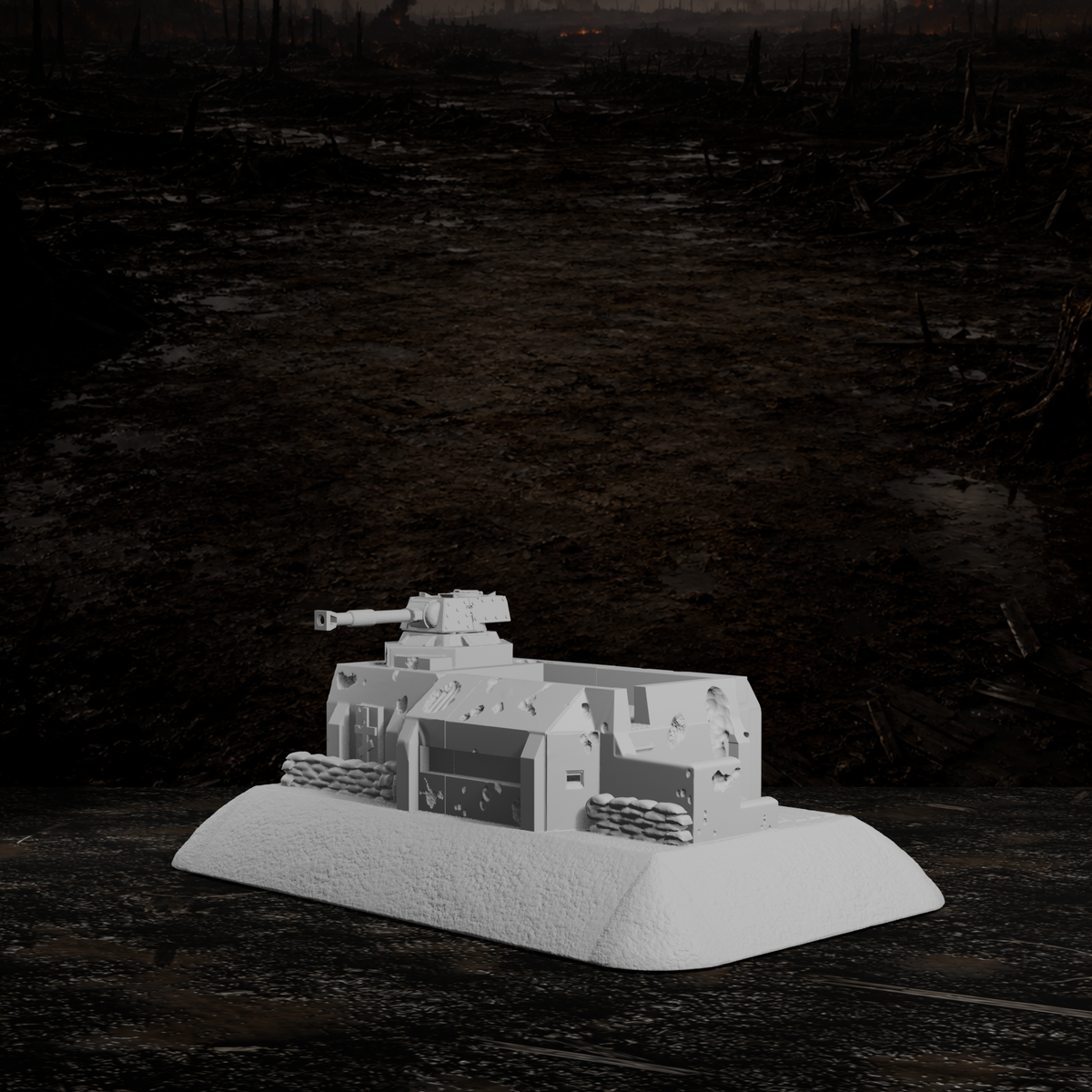 Schwere Bunkerstellung – Tabletop-Modell von Trench Merchant, Ansicht 3