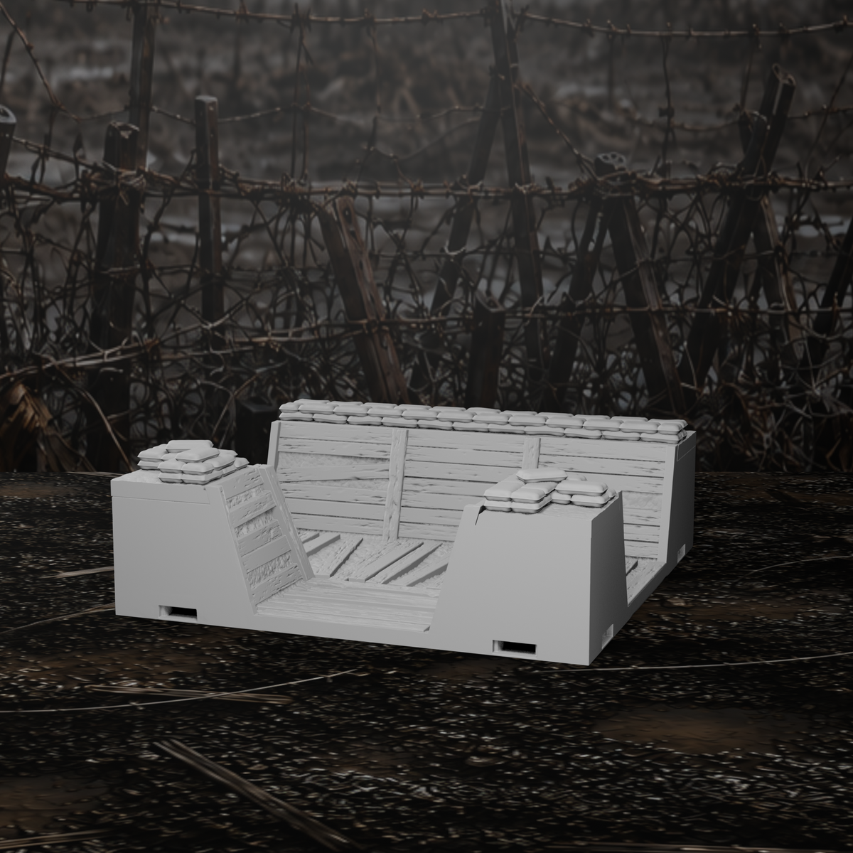 Grabenmodul T-Kreuzung I – Tabletop-Modell von Trench Merchant, Ansicht 5