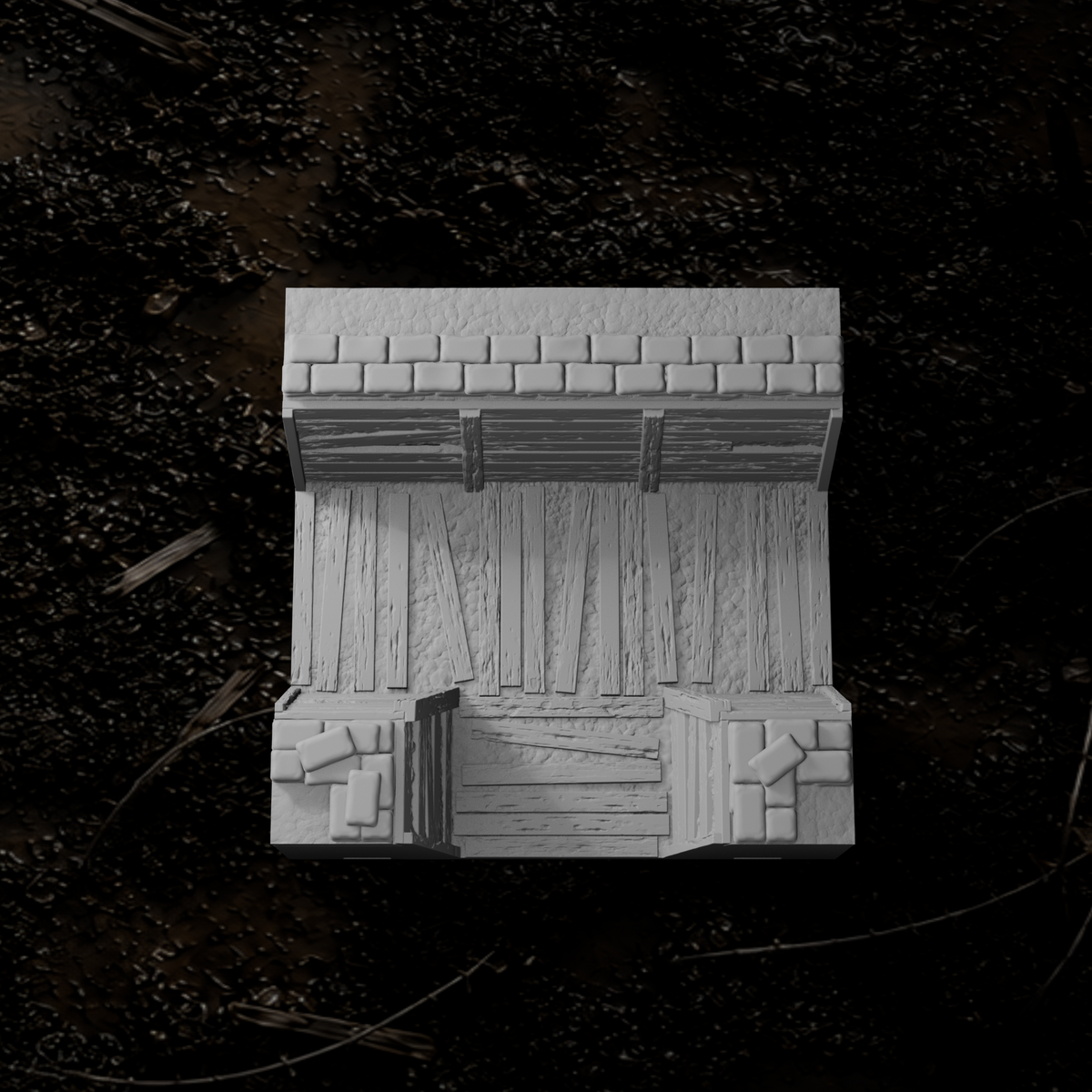 Grabenmodul T-Kreuzung II – Tabletop-Modell von Trench Merchant, Ansicht 1
