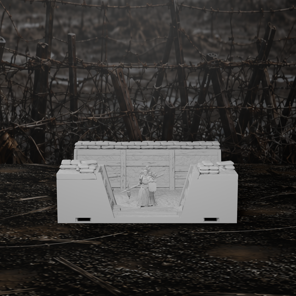 Grabenmodul T-Kreuzung II – Tabletop-Modell von Trench Merchant, Ansicht 2