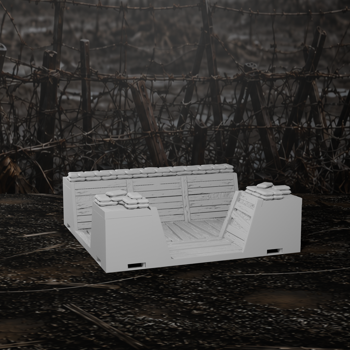 Grabenmodul T-Kreuzung II – Tabletop-Modell von Trench Merchant, Ansicht 4