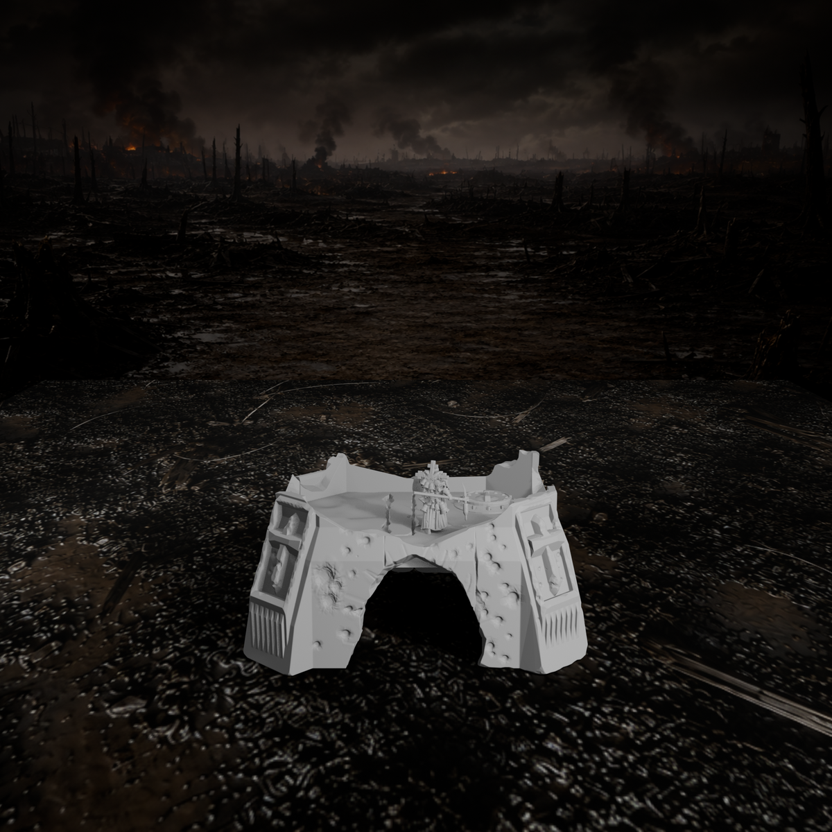Großer Gefechtsbunker I – Tabletop-Modell von Trench Merchant, Ansicht 1