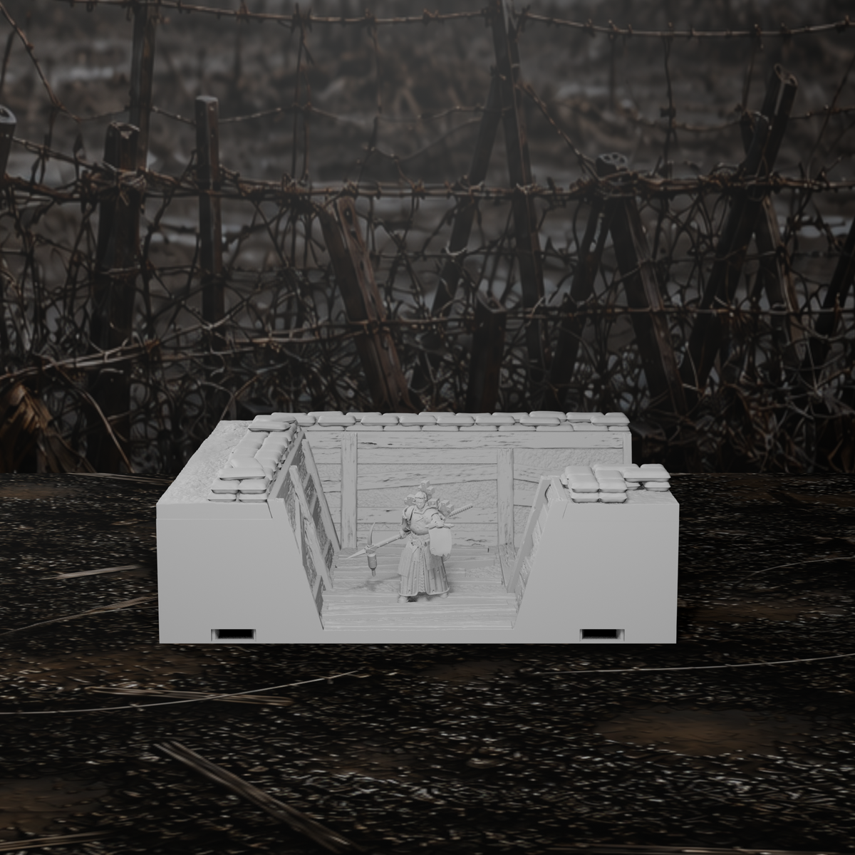 Grabenmodul Ecke 90° II – Tabletop-Modell von Trench Merchant, Ansicht 2