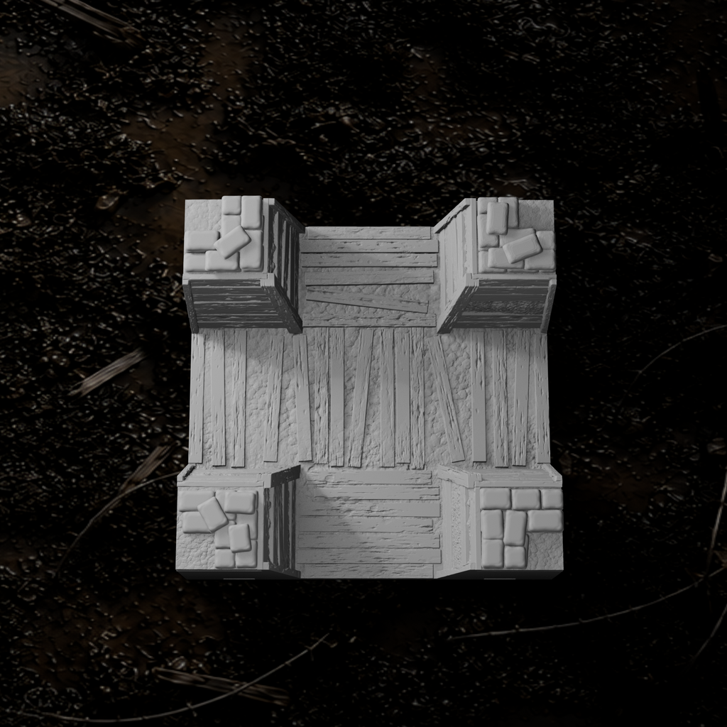 Grabenmodul X-Kreuzung – Tabletop-Modell von Trench Merchant, Ansicht 1
