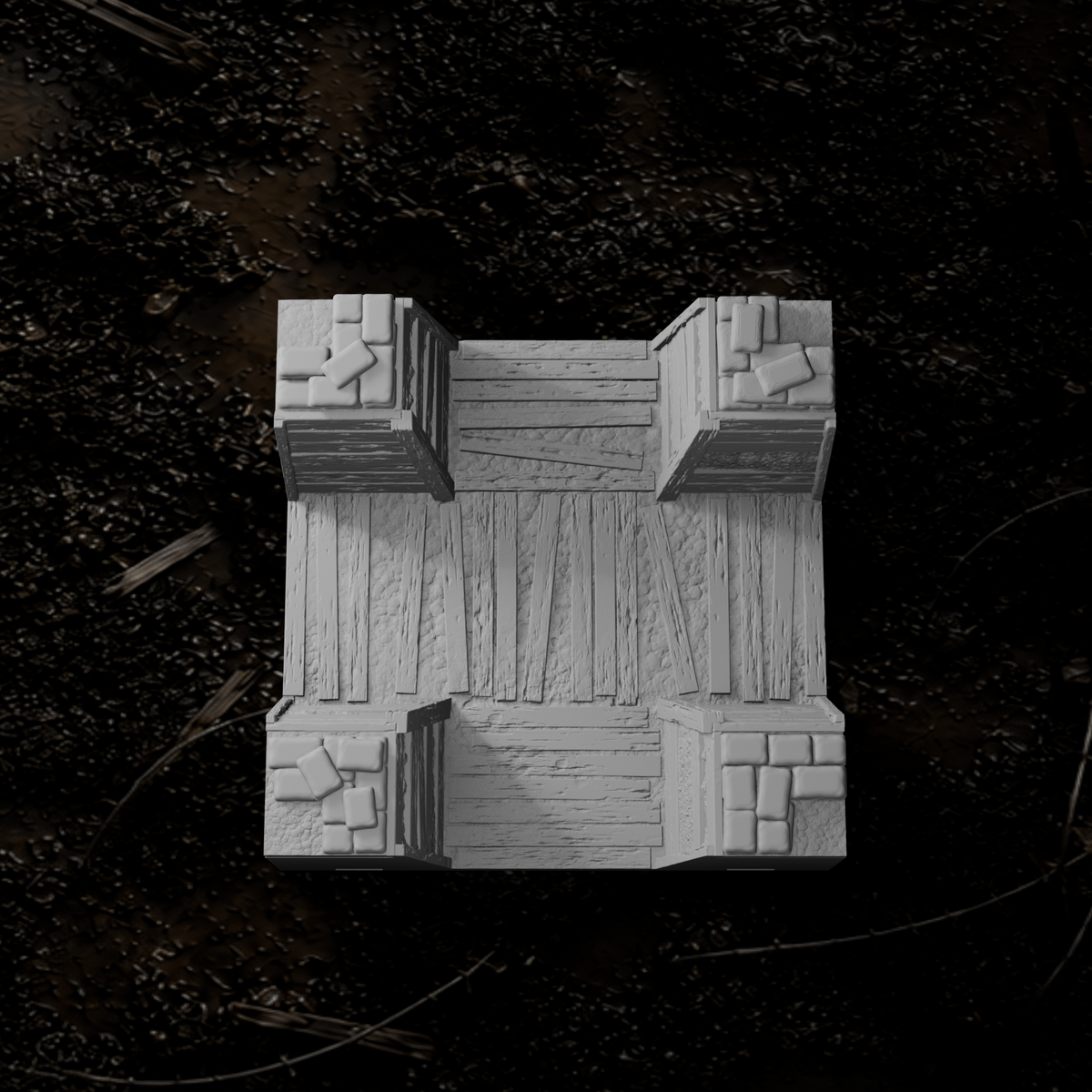 Grabenmodul X-Kreuzung – Tabletop-Modell von Trench Merchant, Ansicht 1