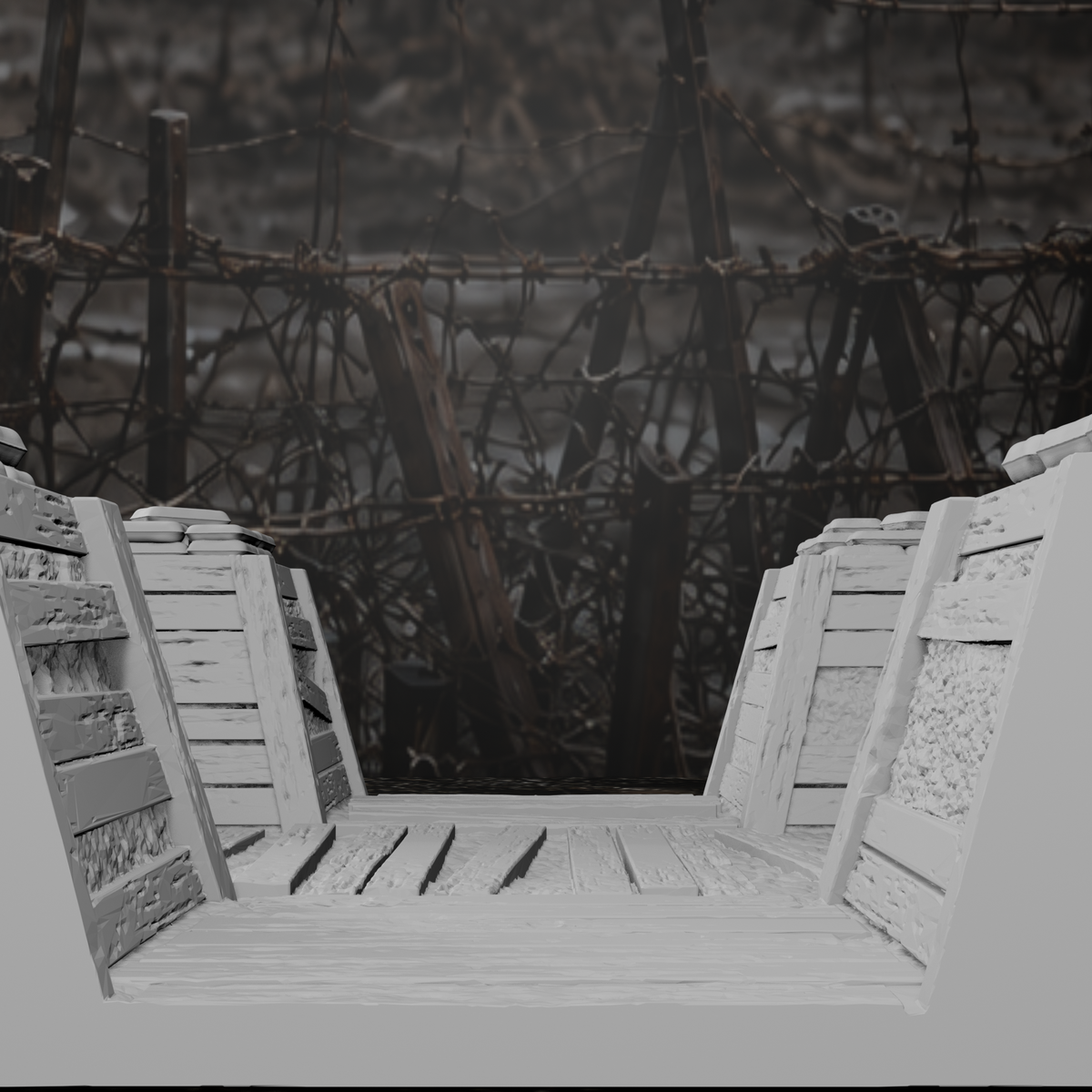 Grabenmodul X-Kreuzung – Tabletop-Modell von Trench Merchant, Ansicht 3