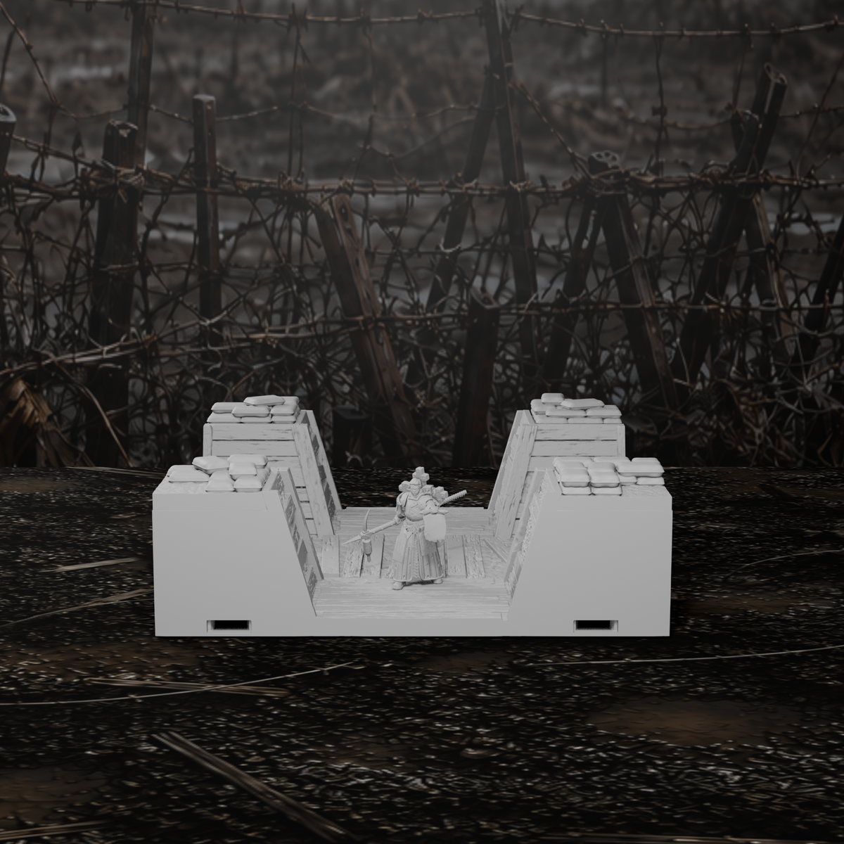 Grabenmodul X-Kreuzung – Tabletop-Modell von Trench Merchant, Ansicht 2