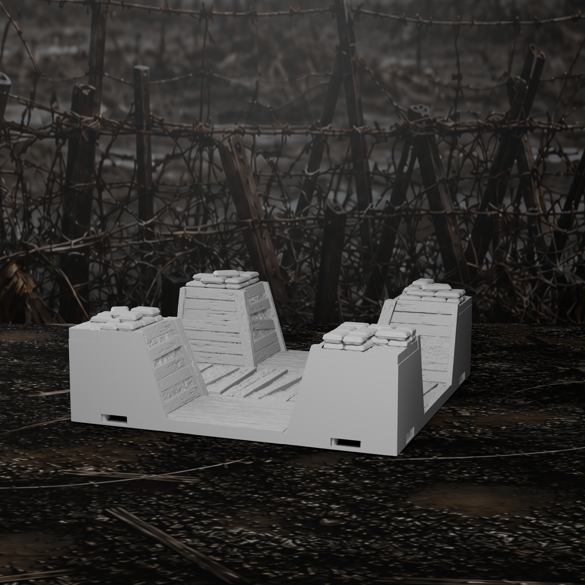 Grabenmodul X-Kreuzung – Tabletop-Modell von Trench Merchant, Ansicht 5