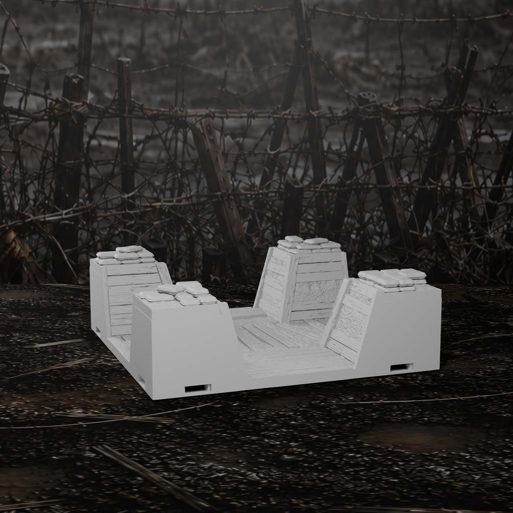 Grabenmodul X-Kreuzung – Tabletop-Modell von Trench Merchant, Ansicht 4