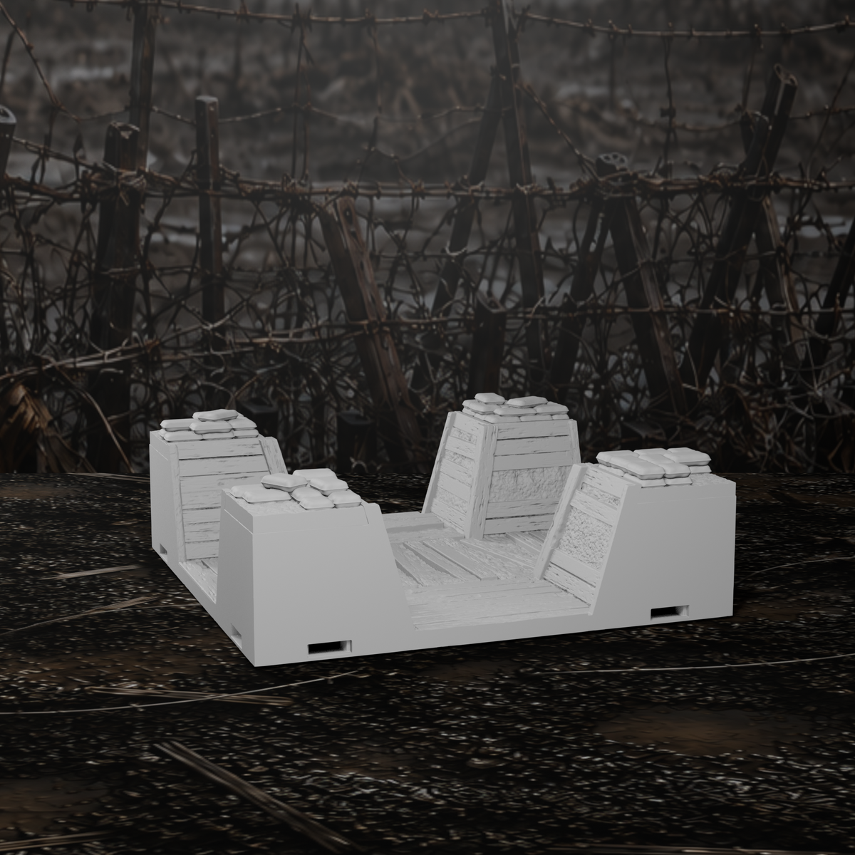 Grabenmodul X-Kreuzung – Tabletop-Modell von Trench Merchant, Ansicht 4